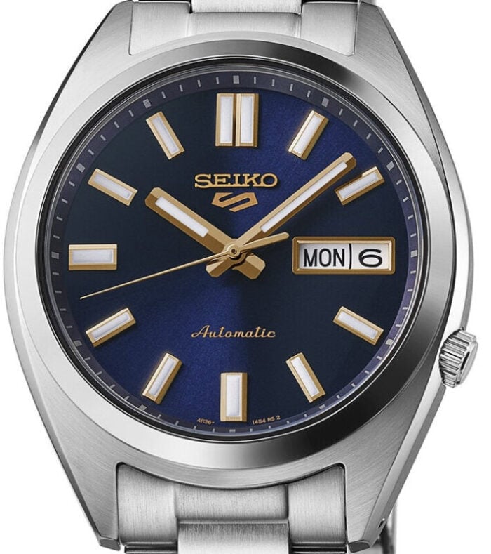 Seiko 5 Sports Automatic Blue Dial Silver Steel Strap Watch for Men - SRPL55K1 - Image 9